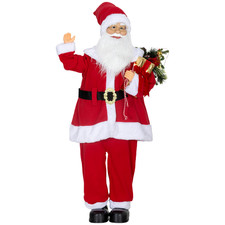 HOMCOM Life Size Animated Santa Claus with Sound Activated for Party