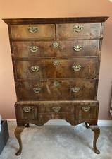 A Queen Anne/Georgian Period Walnut Chest On Stand/Tallboy Circa 1715