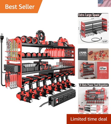 Red metal tier tool storage - 4-tier,