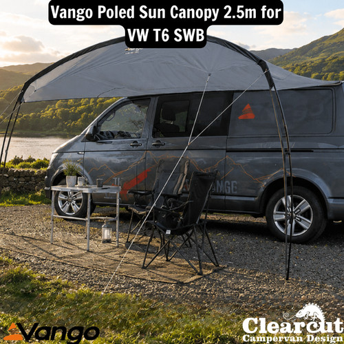 Vango poled sun canopy 5m - sun, 2.5m