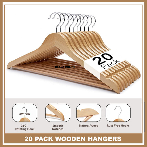 Wooden coat hangers - 20, suit