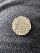 Rear 50p Coin Queen Elizabeth II Public Library Westminster Abbey
