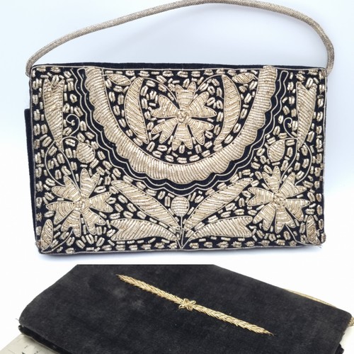 Vintage black velvet gold - vintage,