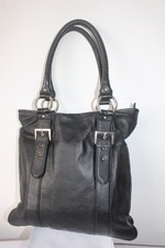 M&S Black Genuine Leather Tote / Shoulder Bag / Grab Bag