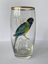 VINTAGE PARRAKEET AUSTRALIAN PARROT BIRD DRINKING GLASS PLAYYCERCUS BAUERI