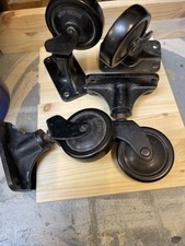 4 X Antique Castors Industrial