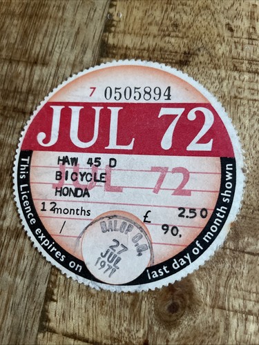 Vintage old tax - disc, july
