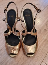 Top Shop Gold Heel Shoes Size