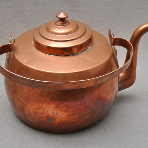 Large old copper kettle - large,