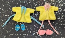 Vintage Barbie HEART FAMILY 1987 Toddler Bathrobe & Slipper Set Mattel