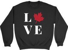 Love Canada Kids Sweatshirt Maple Leaf Canadian Proud Lover Boy Girl Gift Jumper