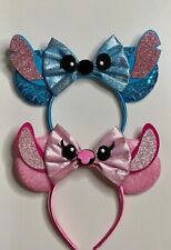 Lilo and stitch angel Disney headband Minnie Mikey Mouse ears bow Hairband