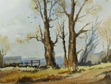 Original watercolour, 'A Winter Landscape' c1990's, Artist Unknown