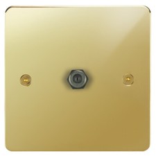 Focus SB Horizon HPB54.1 1 gang satellite socket in Polished Brass
