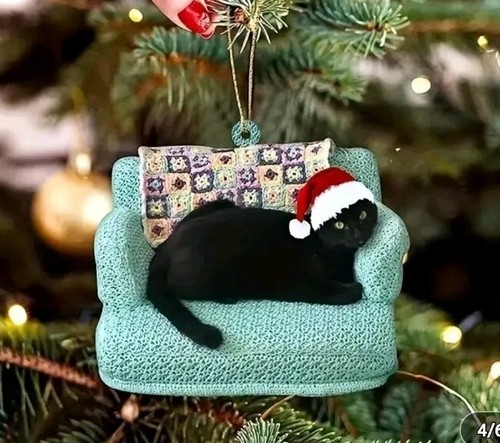 Charming black cat christmas - charming,