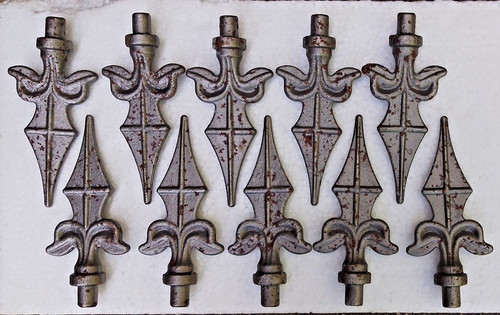 Rusty metal railheads - metal,