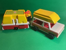 Fisher Price vintage Little People family car & pop up camper, 992