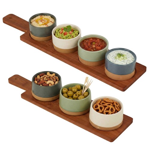 Piece serving set - set, bamboo