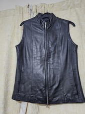 Women's Black Soft Leather Jilet/vest Size S