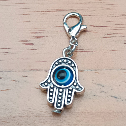 Silver tone blue - tone, evil