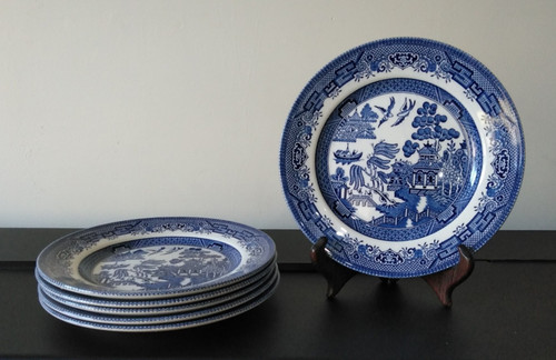 Set churchill blue willow - set, of
