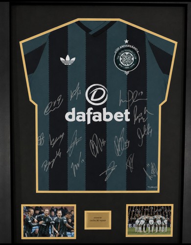Signed framed celtic squad - framed,