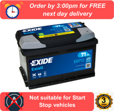 EB712 EXIDE Excell Car Battery 100 Type Vauxhall Astra J 1.3 CDTi 95 MK 6