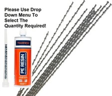 Helical Bar Crack Stitching 6mm x1 metre Stainless Steel Resin Chemical anchor