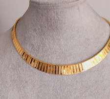 VINTAGE Napier Cleopatra Collar Necklace Gold Tone Textured Retro Jewellery