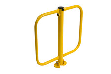 Foldable Security Post Wide - Yellow - Driveway Post Parking Post Steel Bollard