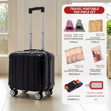 Boarding Suitcase w/Swivel Wheel,18 In Small Suitcase Three Section Trolley Case