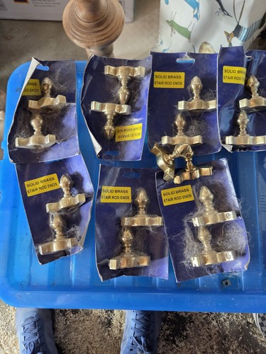 Solid brass stair rod ends - rod,