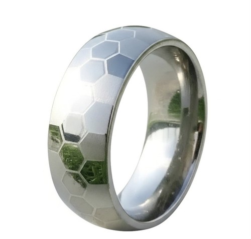 Mens honeycomb ring titanium - mens,