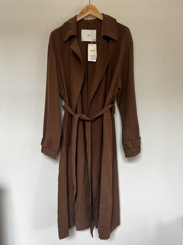 Mango brown fluid trench coat - trench,