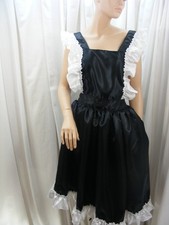 adult baby sissy frilly satin apron fancydress cosplay vintage french maid pinny