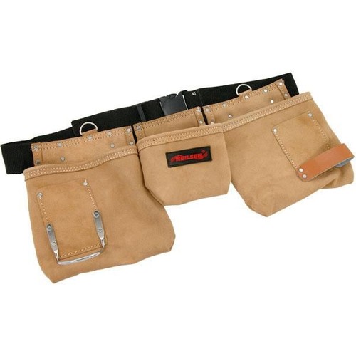 Leather tool belt - pocket, tan