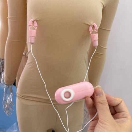 Vibrating breast nipple clamps - nipple,