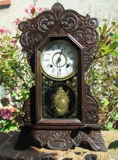 Wonderful Fully Working Late Victorian Gingerbread Clock by New Haven Conn' USA