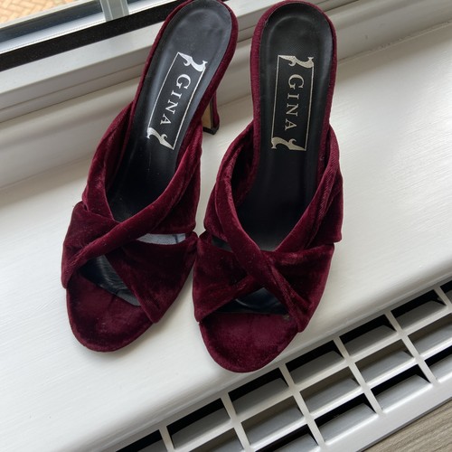 Gina heels maroon velvet - gina,