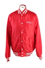 Baseball Jacket USA College Satin Bomber Retro 90's Vintage Red Size XL -C1754