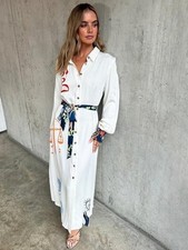 Never Fully Dressed Cream Printed Mythical Shirt Dress Sizes 6-16 RRP £149