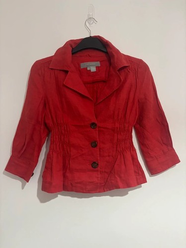 Zara red linen peplum - , blazer