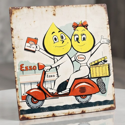 Esso oil sign metal wall - esso,