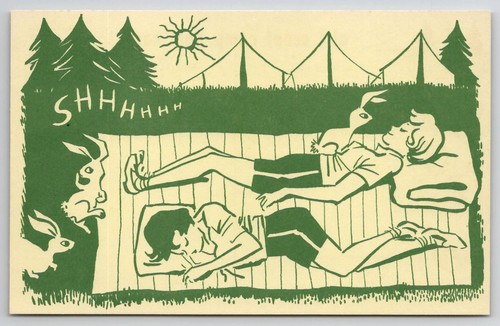 Vintage girl scout camp - girl,