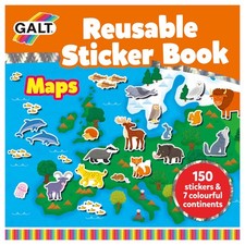 Galt Toys | Reusable Sticker Book | Maps Edition | Includes 150 Stickers 