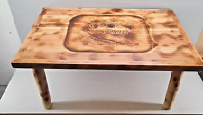 Wooden coffee table. rustic look with resin inlay. dinosaur fossil, Jurassi park