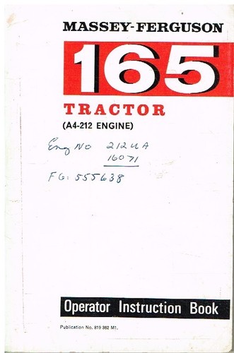 Massey ferguson 165 tractor - massey,