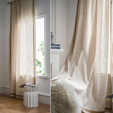 Linen Rustic Farmhouse Curtain