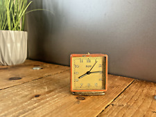 MID CENTURY 50'S ORANGE SWIZA MIGNON SWISS MADE TRAVEL ALARM CLOCK SPARES REPAIR