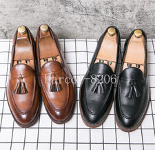 Men's Leather Tassel Loafers Dress Business Formal Shoes Casual Slip On Loafers
